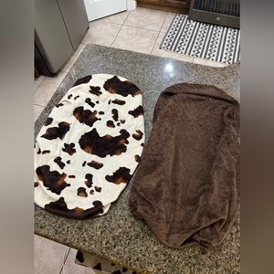Changing table pad covers cow and brown minky